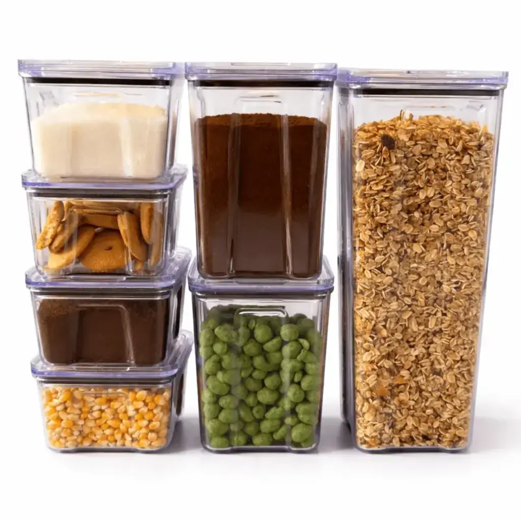 Kit de potes herméticos empilháveis com vedação para guardar café