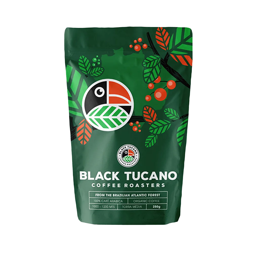 Café Black Tucano Organic Coffee em grãos 250 g - Imagem 1