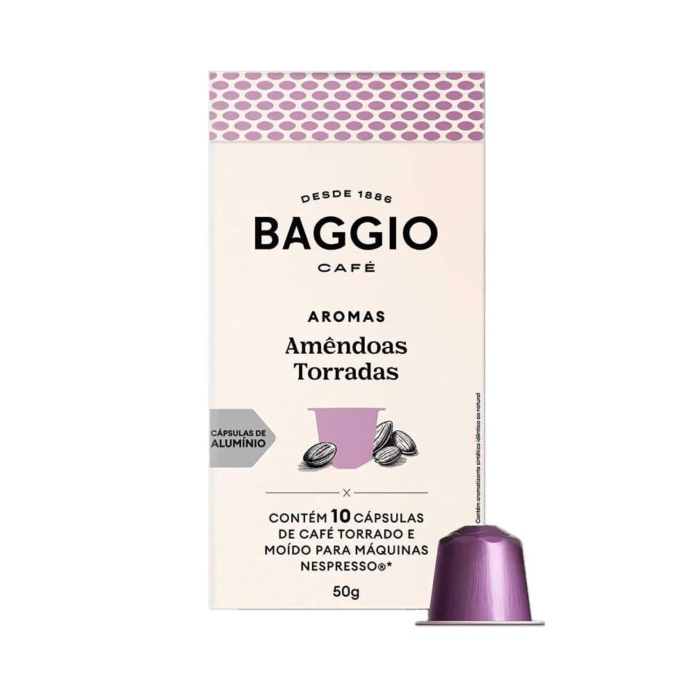Café Baggio Aromas Amêndoas Torradas em cápsulas 10 unidades - Imagem 1
