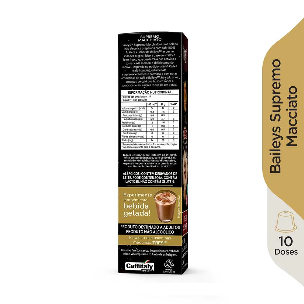 Café Três Corações Baileys Supremo Machiatto em cápsula 10 unidades - Imagem 3