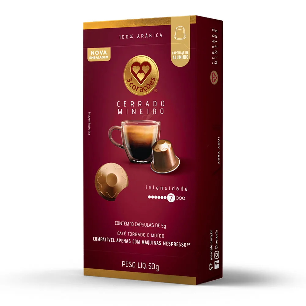 Café Três Corações Cerrado Mineiro em cápsula 10 unidades Compatível Nespresso® - Imagem 1