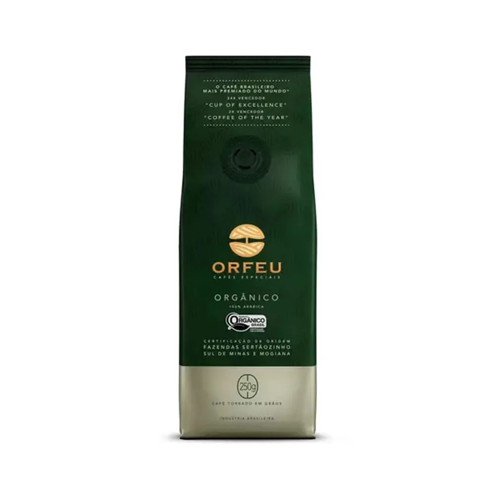 Café Orfeu Orgânico em grãos 250g - Imagem 1