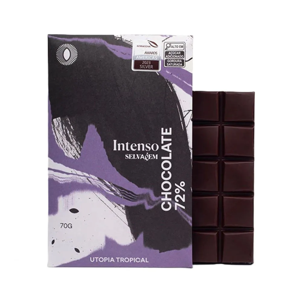 Barra de Chocolate Utopia Tropical Intenso 72% Selvagem 70 g - Imagem 1