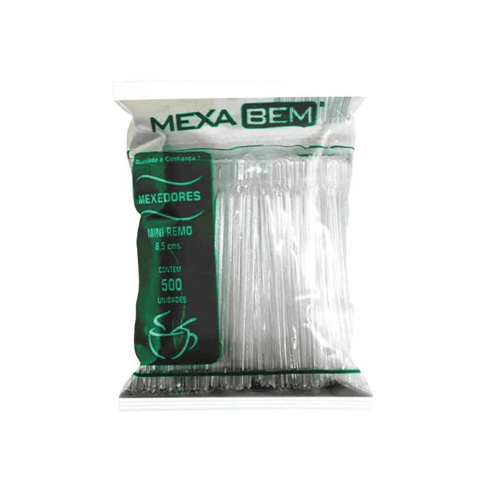 Mexedor de Café 8,5cm Cristal Mexa Bem Pacote com 500 unidades - Imagem 1