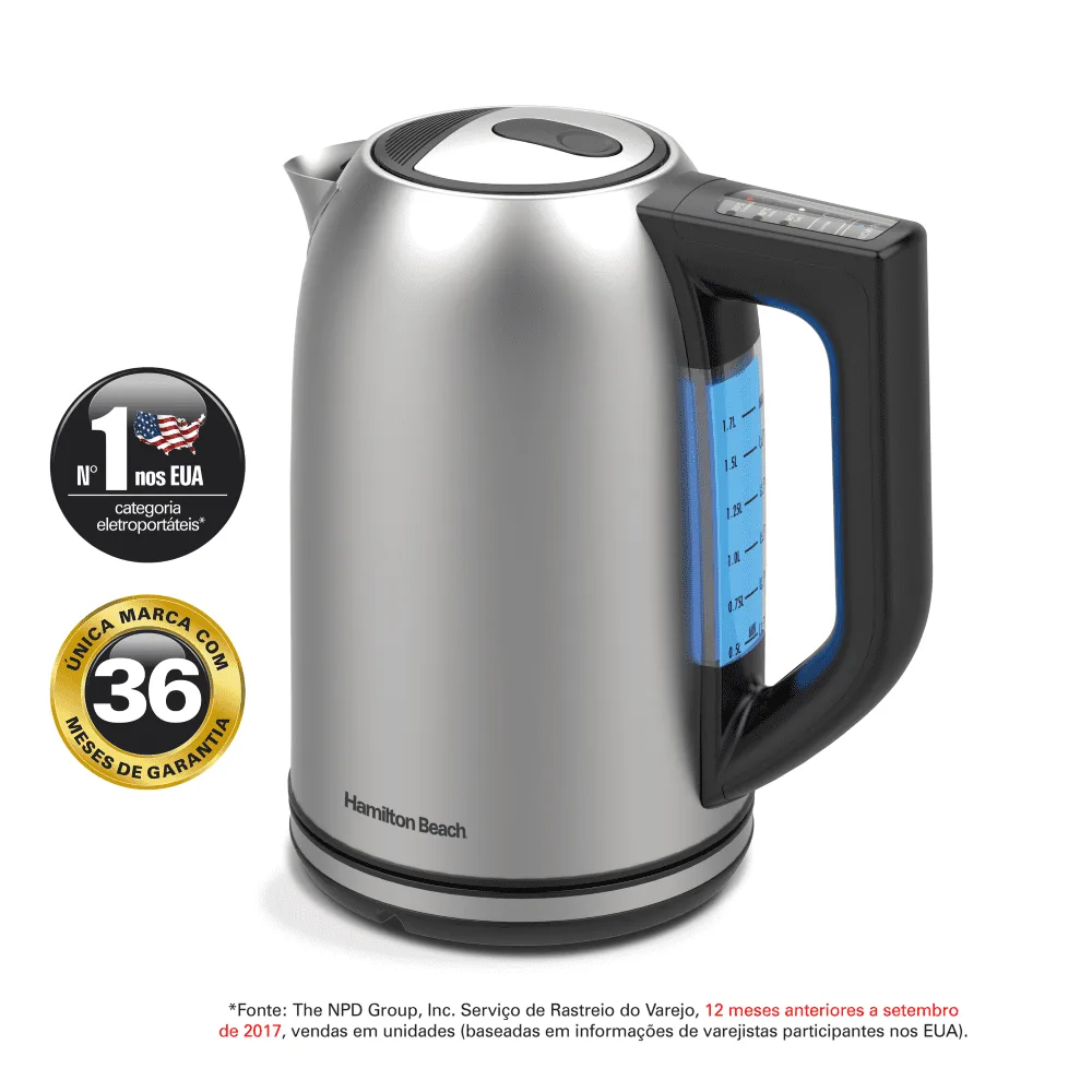 Chaleira com Temperatura Variável Hamilton Beach em Aço Inox 220 V