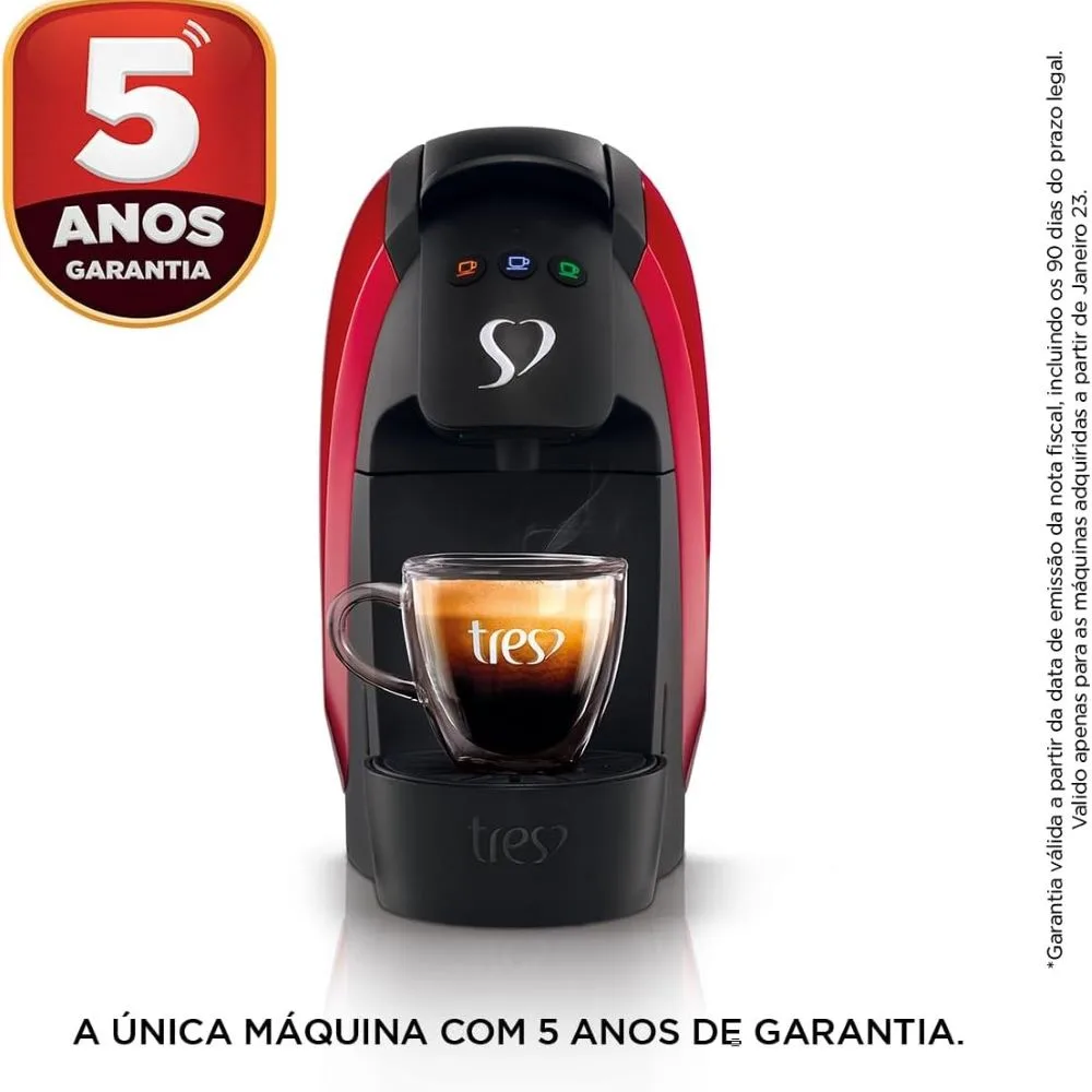 Máquina para Café Espresso 3 Corações Luna Vermelha 127 V - Imagem 3