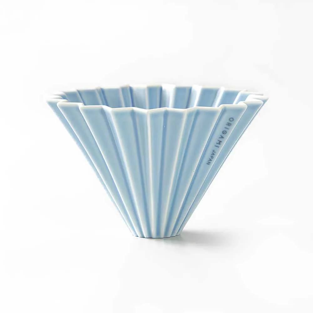 Coador Origami Porcelana Azul Matte Tamanho 02 - Imagem 1