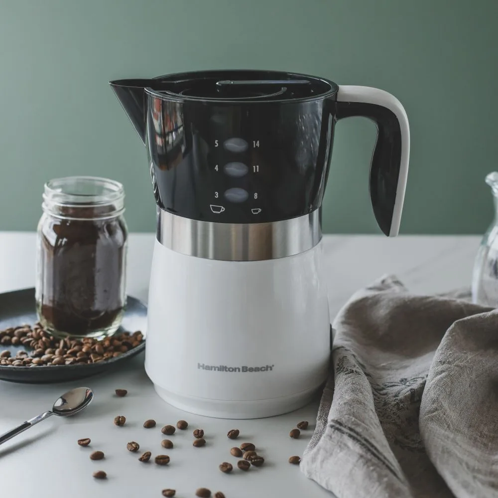 Cafeteira Elétrica Hamilton Beach Branca e Preta 14 Xícaras 220 v - Imagem 7