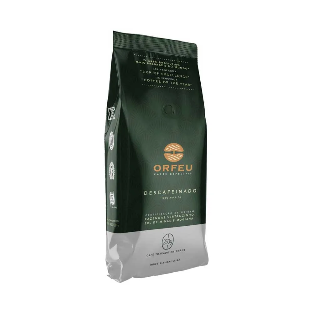 Café Orfeu Descafeinado em grãos 250 g - Imagem 1