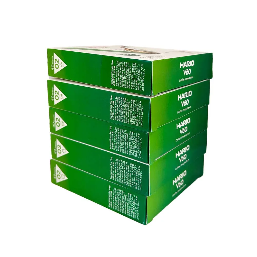 Kit com 5 pacotes - Filtro Hario V60 Branco 40 unidades Tamanho 02 - Imagem 3