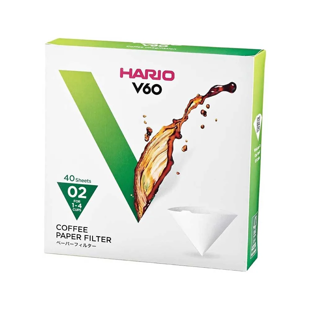 Kit com 5 pacotes - Filtro Hario V60 Branco 40 unidades Tamanho 02 - Imagem 4