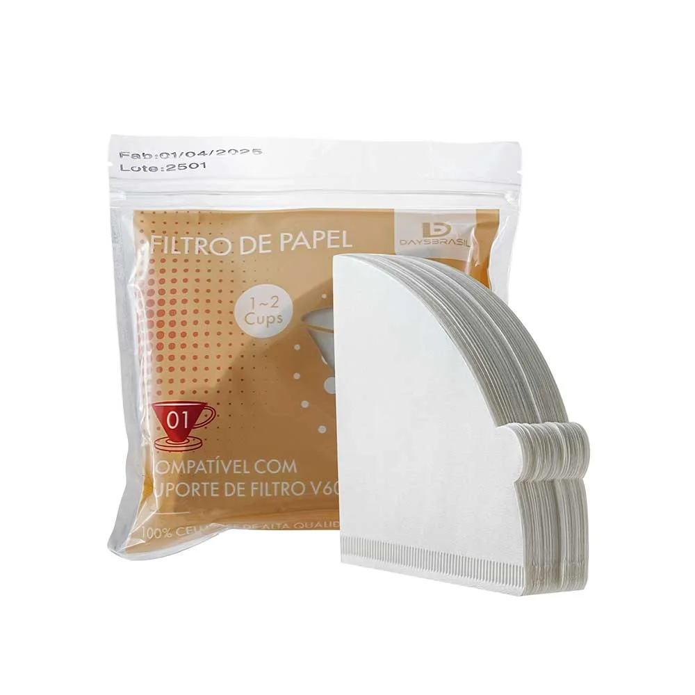 Filtro DaysBrasil Branco 100 unidades Tamanho 01 - compatível com V60 01 - Imagem 2