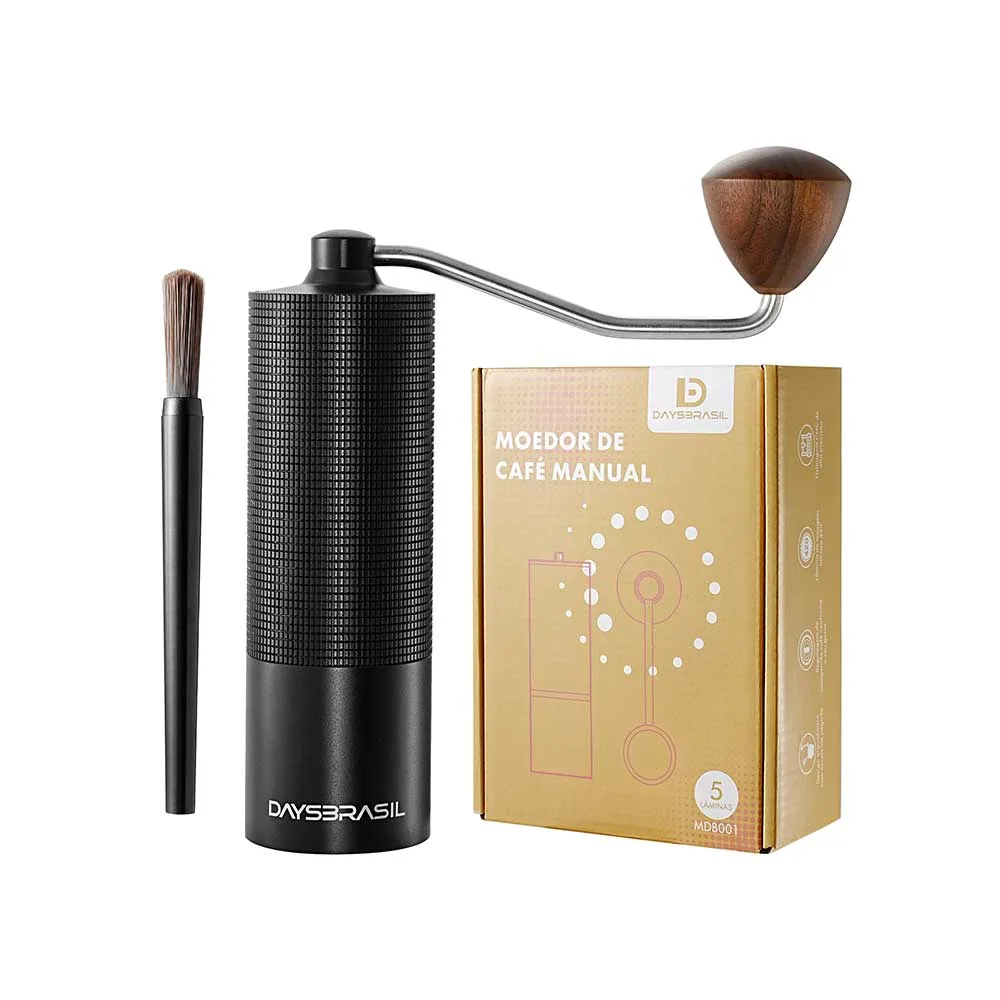 Moedor de Café Manual com 5 Lâminas DaysBrasil Preto 20 g