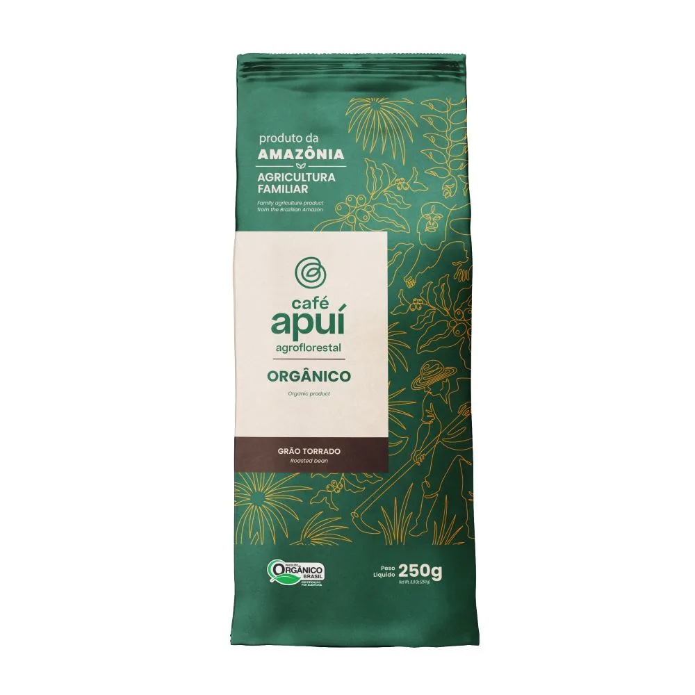 Café Apuí Amazônico Agroflorestal Orgânico em grãos 250 g - Imagem 1
