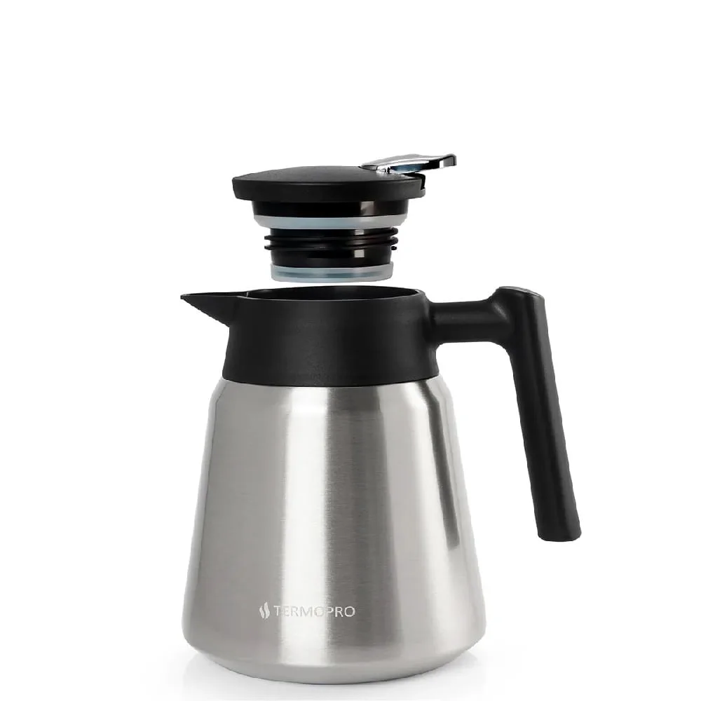 Garrafa Térmica Termopro Aço Inox Geisha Prata 1 L