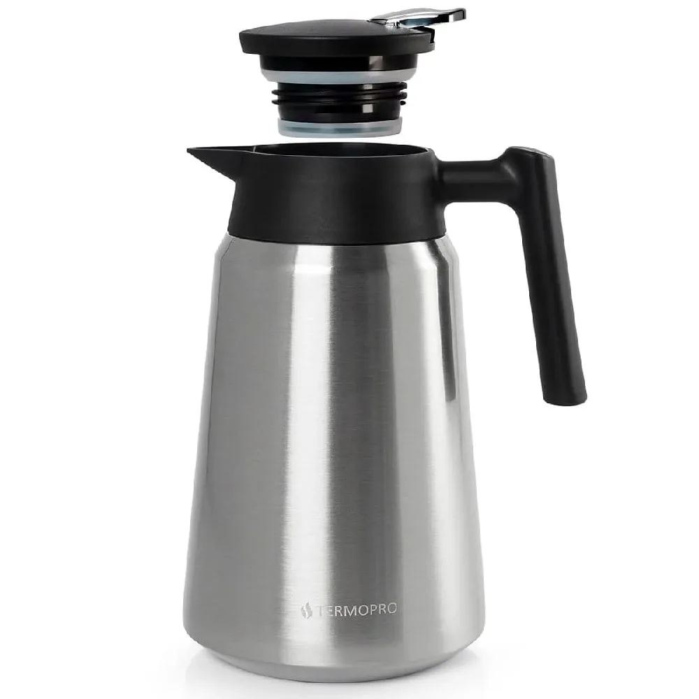 Garrafa Térmica Termopro Aço Inox Geisha Prata 1,5 L - Imagem 2