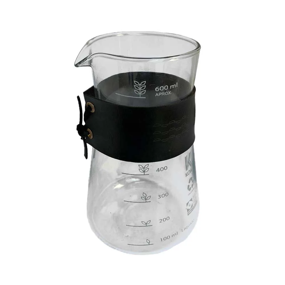 Jarra Decanter KOAR Vidro com Couro Preto 600 ml - Imagem 1