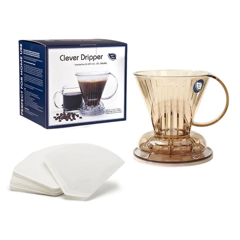 Clever Coador Marrom para Filtrar Café 500 ml com Filtro branco 100 unidades - Imagem 4