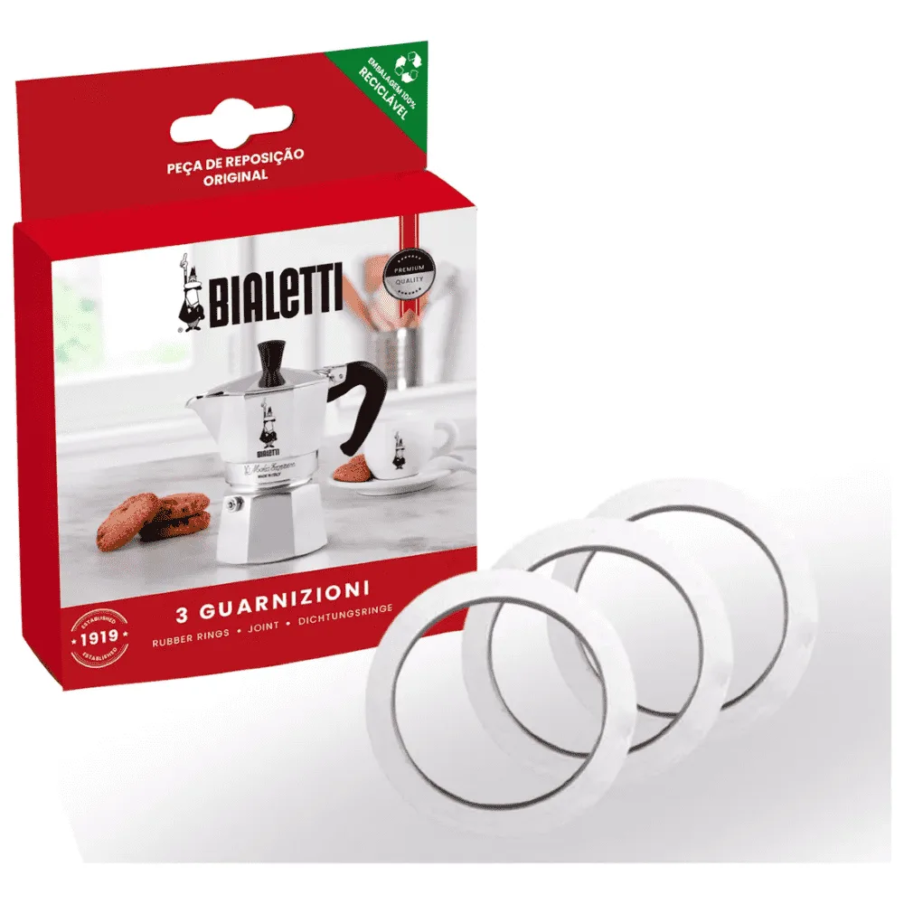 Jogo de Borracha para Cafeteira Italiana Bialetti Nuova Moka 3/4 xíc. - Imagem 2